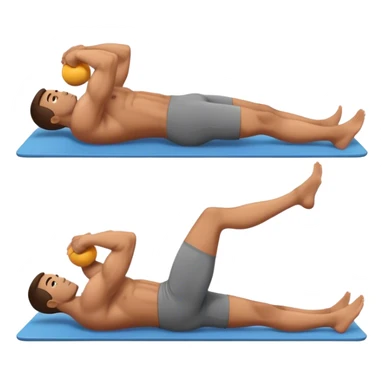 lying down man weighted glute bridges sticker