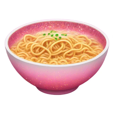 Pink ombre bowl of ramen with glitter  sticker