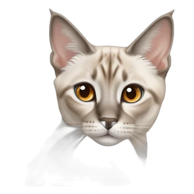 pretty female blue-eyed lynx point siamese cat with orange nose sticker