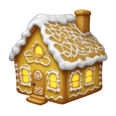 Cosy yellow gingerbread house  sticker