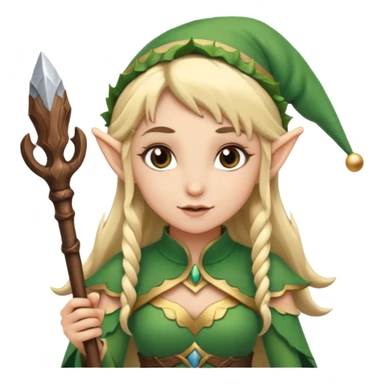 elf girl with staff sticker
