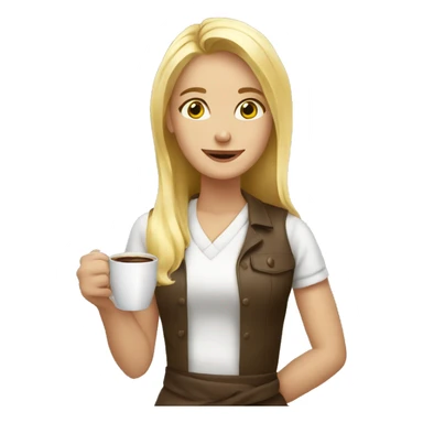 Blond girl who prepare coffee  sticker