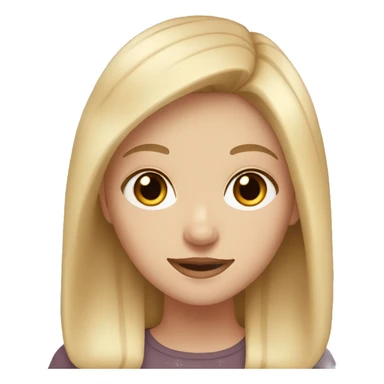 White girl with brown eyes with blond hair sticker