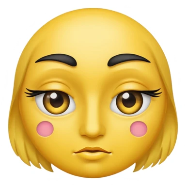 side eye with eyelashes yellow face sticker