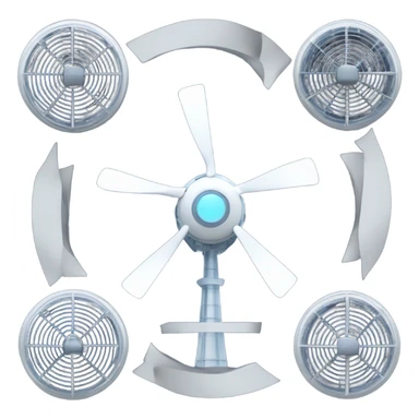 Toroidal wind turbine generator model isometric geometry UFO propulsion machine air dynamic flow sticker