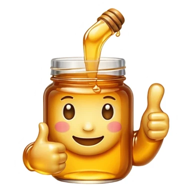Thumbs up emoji made of honey sticker