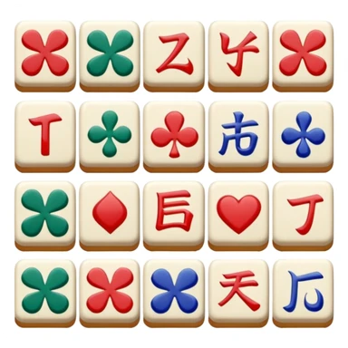 mahjong set of tiles sticker