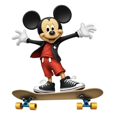 Mickey Mouse on a skateboard sticker