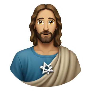 Jesus with a star of david tattoo sticker