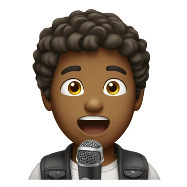 Boy is singing sticker