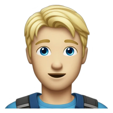 blonde man with Blue eyes sending air kiss sticker
