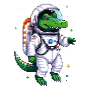 crocodile astronaut in space sticker