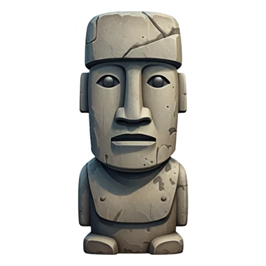 Moai Emoji With the rock face sticker