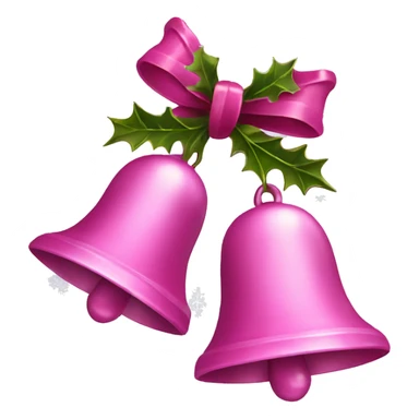  pink Christmas bells with glittery snowflakes  sticker