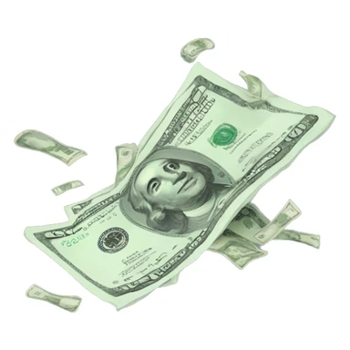 banknotes flying sticker