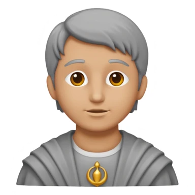 Dios griego estilo estatua de color gris, de perfil mirando con una lupa de sticker