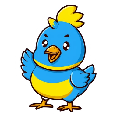 shouting yellow chicken with a funny expression sticker