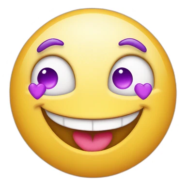 smiling face with heart purple-eyes sticker
