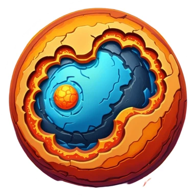 Planet separated into layers sticker