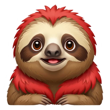 paresseux avec une crête rouge sticker