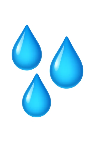 emoji 3d stile iphone che rappresenta 3 GOCCE DI ACQUA 3d sticker