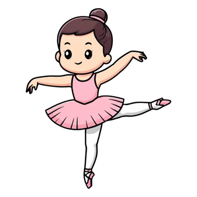 cute ballerina in pink outfit doing a pirouette sticker