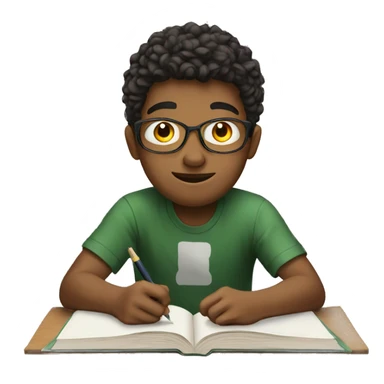 teen boy studying sticker