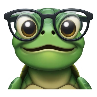 Turtle with glasses sticker
