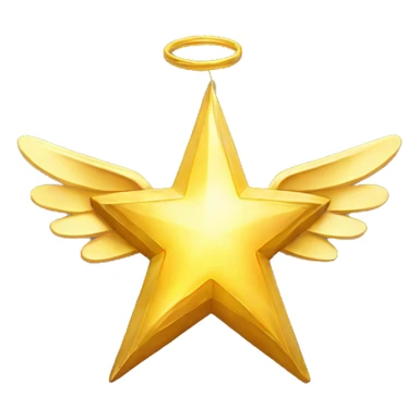 Golden Star with angel wings sticker