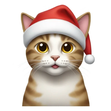 Cat with a Santa hat sticker