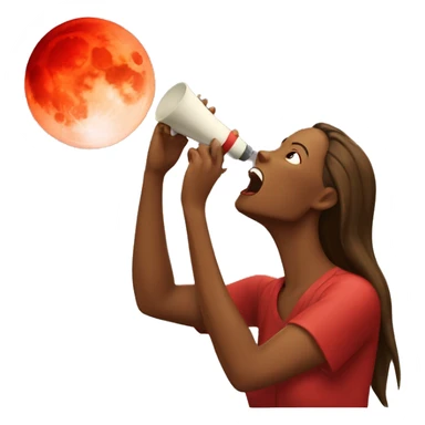 Woman howling to red moon sticker