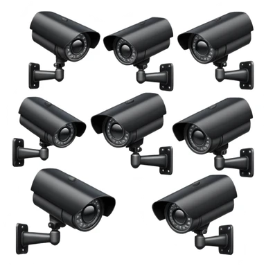 5 CCTV cameras together  sticker