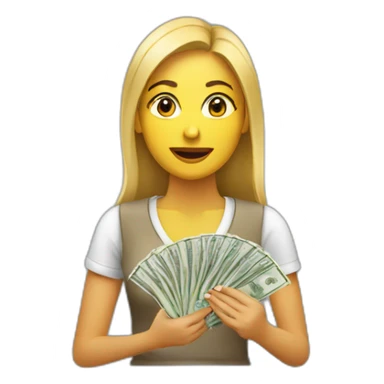woman-taking-money sticker