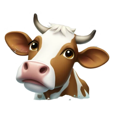 Cow under water sticker