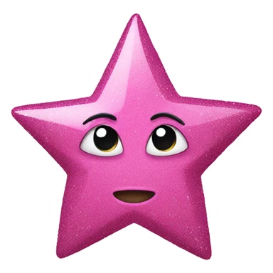 Pink star with glitter sticker