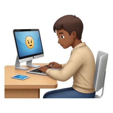 persona trabajando desde casa sticker