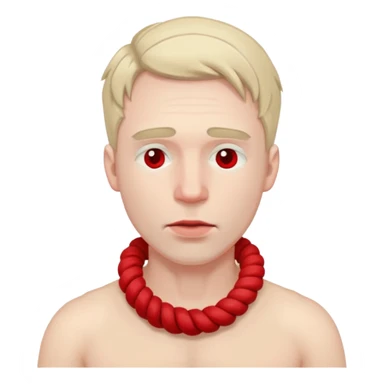 A man suffocating himself with a rope around his throat tight sticker