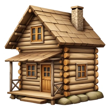 small log house sticker