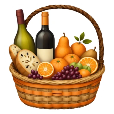 Orange basket with both food, drink and fruits sticker