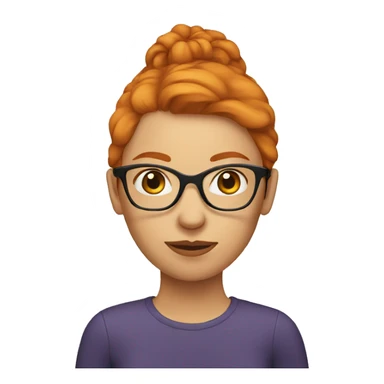 Woman straight ginger head with glasses sticker