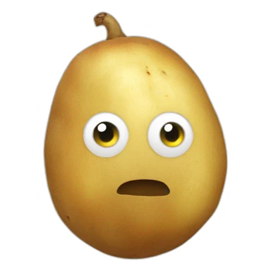 a potato look like a emoji with a text over the potato that says lurk sticker
