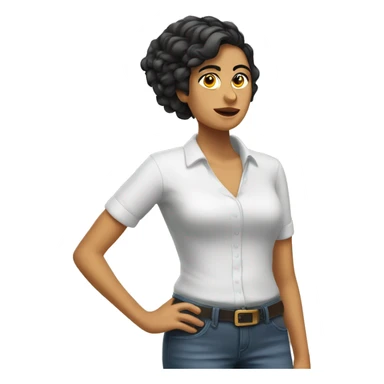 Chica blanca rizada  sticker