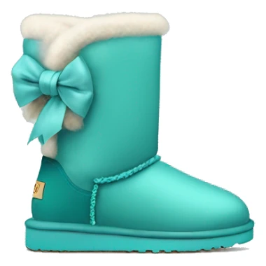Realistic light teal ugg boots with fur and  and light teal bow. sticker