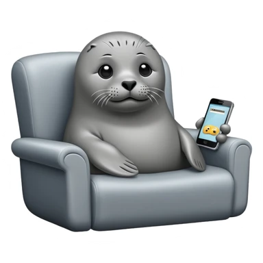 seal watching a movie  sticker
