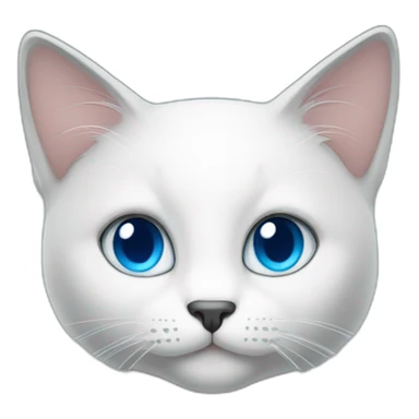 black and white cat with blue eyes sticker