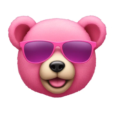pink teddy bear with sunglasses sticker