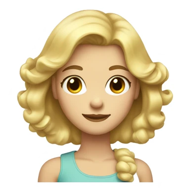 girl with blond hair, said hello, retro style sticker