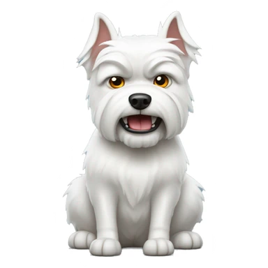white Scotty dog angry sticker