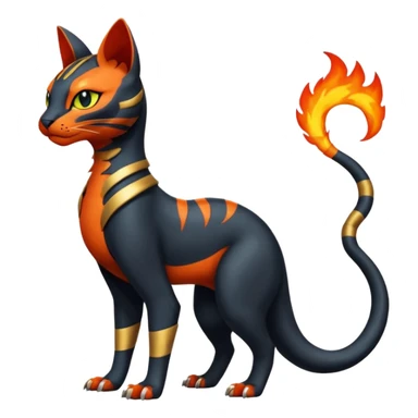 Salandit-Torracat-Bastet-Fakémon-hybrid-creature (full body)  sticker
