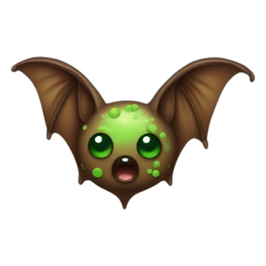 Gooey brown Bat with green spots sticker